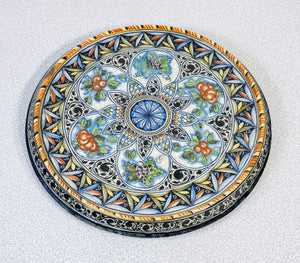 piatto sottopentola vassoio maiolica dipinta a mano ceramica vintage italia