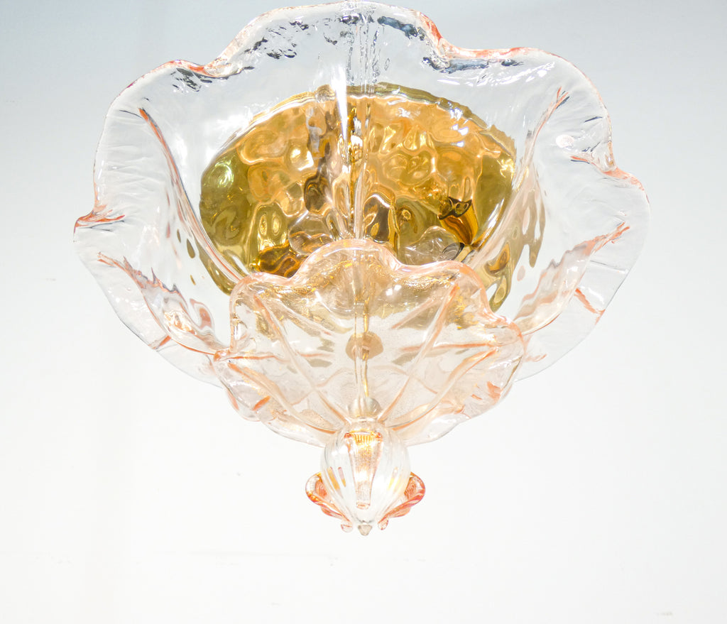 plafoniera la murrina vetro soffiato murano fiori lampada lampadario glass art
