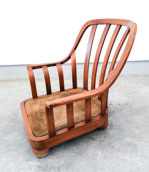 poltrona design italiano 1940 legno massello noce divano armchair fauteuil sofa