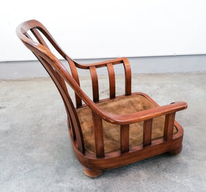 poltrona design italiano 1940 legno massello noce divano armchair fauteuil sofa