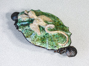 portagioie maiolica epoca 1600 neuers faience stile bernard palissy antico