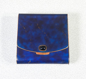 portasigarette da tavolo germania epoca 1930s art deco blu cobalto ottone