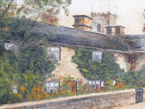 quadro dipinto olio tela epoca 1800 inghilterra paesaggio inglese antico