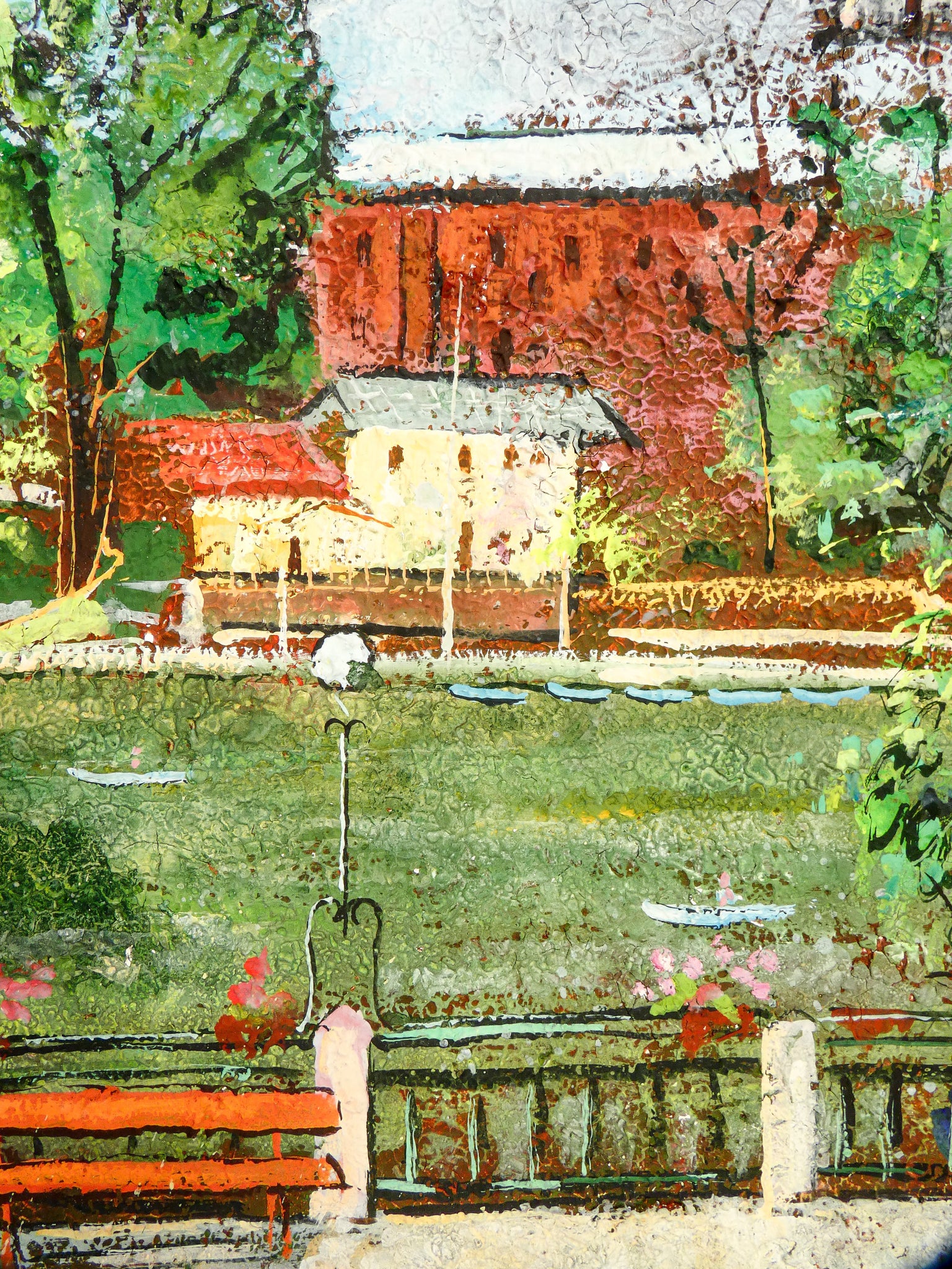 quadro firmato almerico tomaselli paesaggio 1980 dipinto olio tavola materico