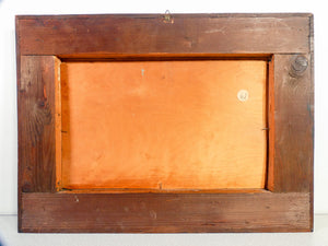 quadro firmato cesare gheduzzi dipinto olio tavola cornice guilloche 1930s