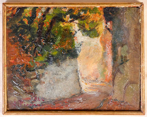 quadro firmato ferruccio piovano epoca 1944 paesaggio dipinto olio tavola