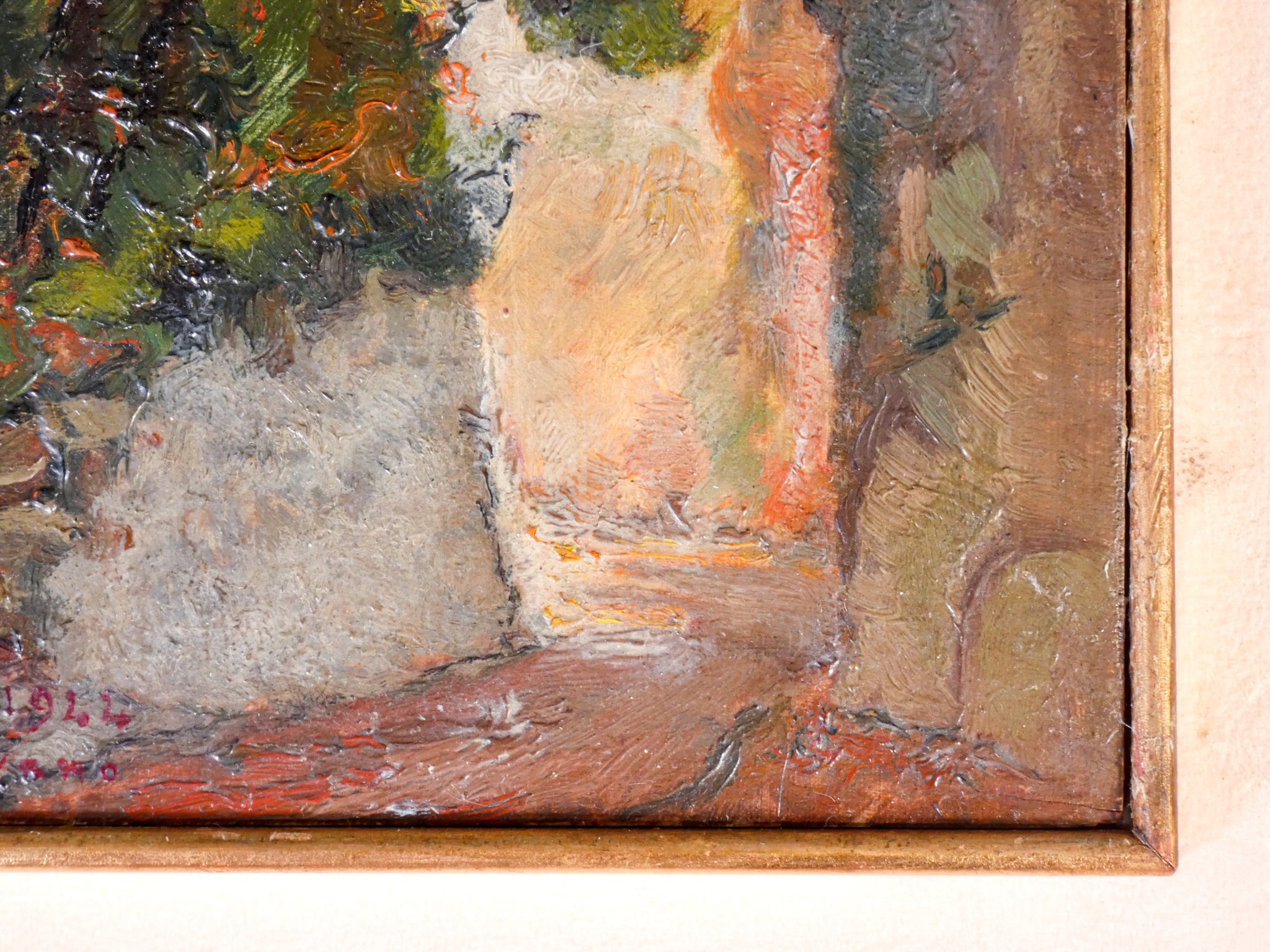 quadro firmato ferruccio piovano epoca 1944 paesaggio dipinto olio tavola