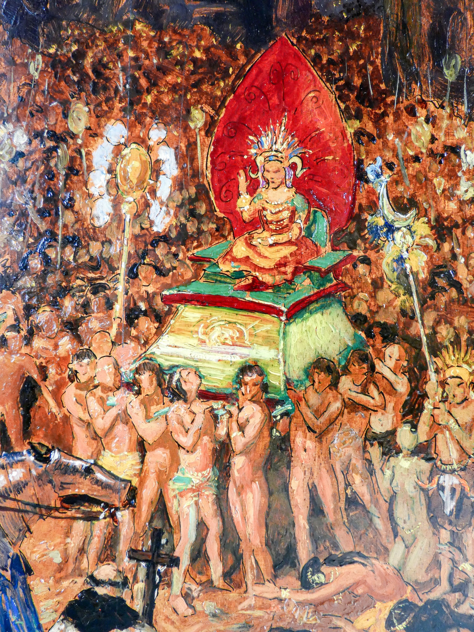 quadro firmato gustave alaux pizarro atahualpa dipinto olio tavola primo 1900