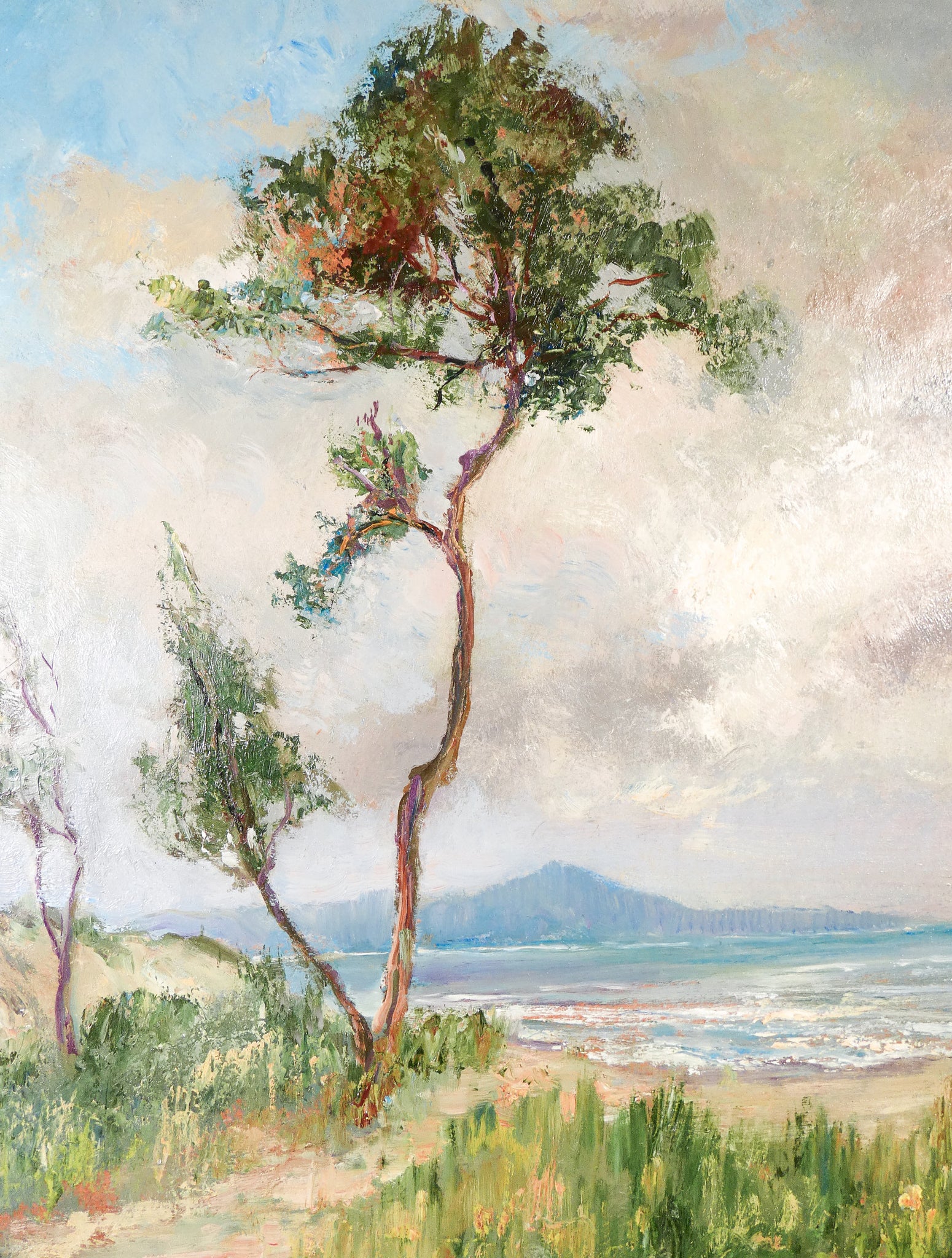 quadro firmato pier antonio gariazzo 1962 paesaggio marina dipinto olio tavola
