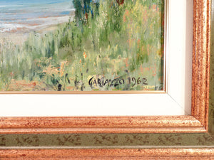 quadro firmato pier antonio gariazzo 1962 paesaggio marina dipinto olio tavola