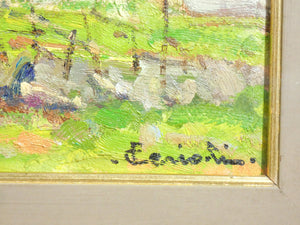 quadro francesco cerioli alta val susa baita montagna dipinto olio tavola epoca