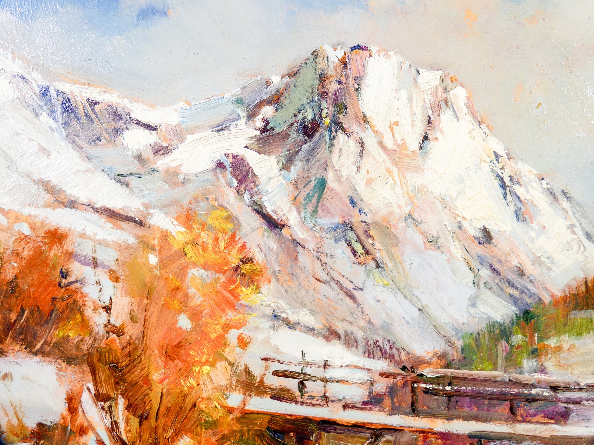 quadro gilberto francisetti dipinto olio tavola val susa paesaggio montagna