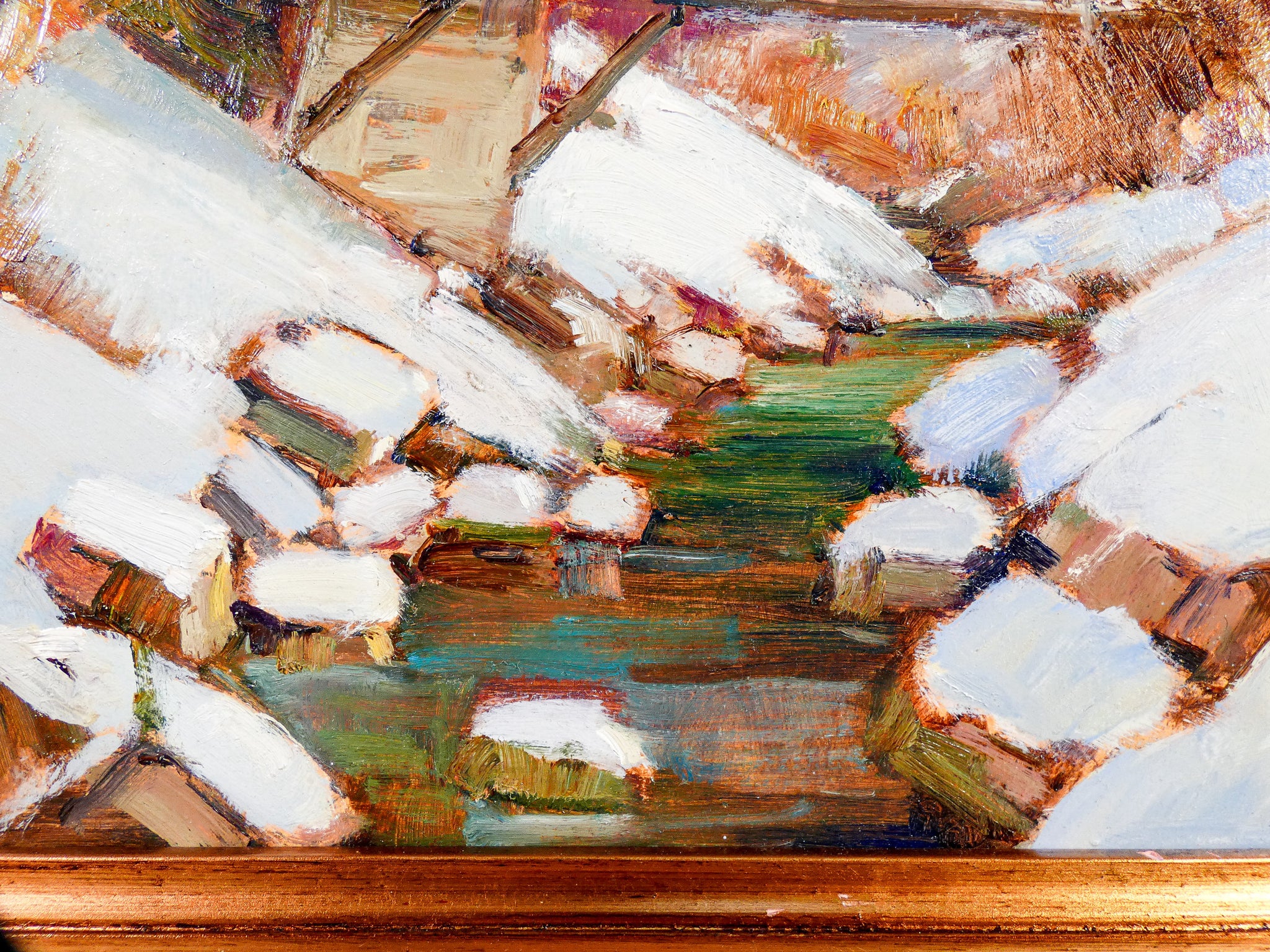quadro gilberto francisetti dipinto olio tavola val susa paesaggio montagna