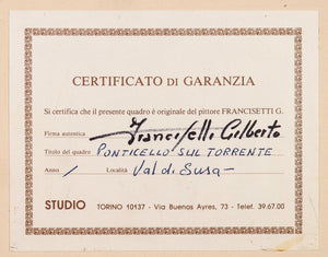 quadro gilberto francisetti dipinto olio tavola val susa paesaggio montagna