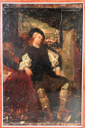 quadro ignazio manzoni dipinto olio carta epoca 1800 figura uomo ritratto