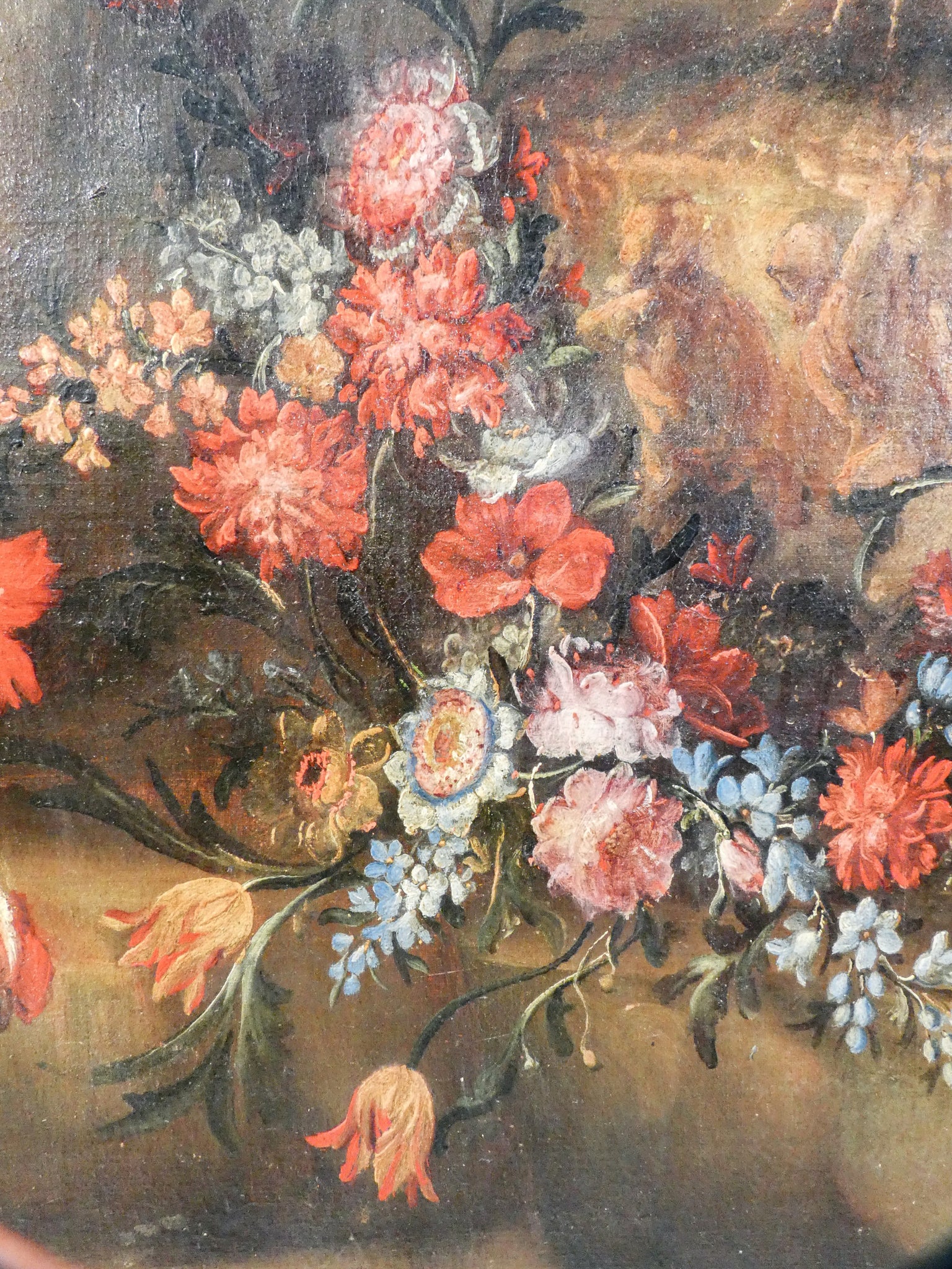 quadro natura morta vaso fiori cornice scolpita dipinto olio tela epoca 1800