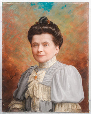 quadro ritratto donna dipinto pastello firmato v morel cornice dorata epoca 1800