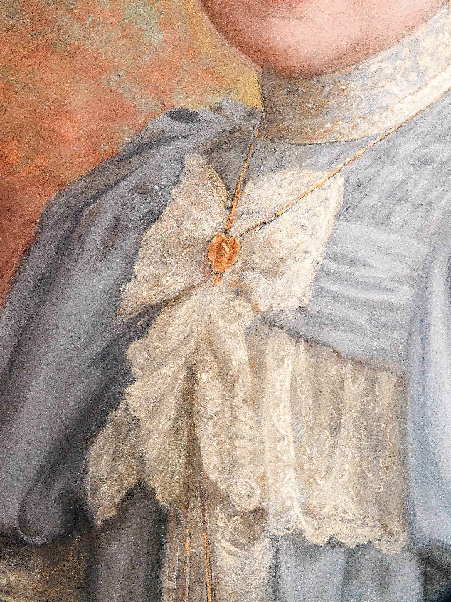 quadro ritratto donna dipinto pastello firmato v morel cornice dorata epoca 1800