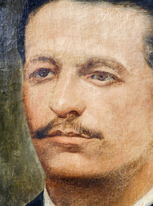 quadro ritratto uomo epoca 1800 dipinto olio tela cornice dorata antico 1