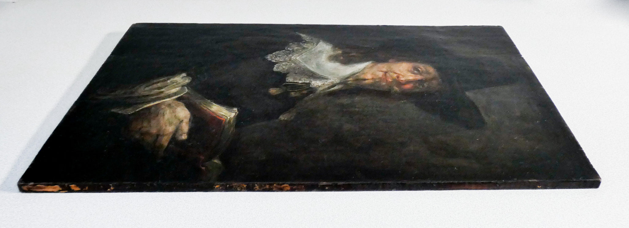 quadro ritratto uomo epoca copia 1800 prob rembrandt dipinto olio tavola antico