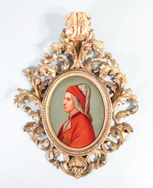 quando bernardo celentano 1850 ritratto dante alighieri dipinto olio antico