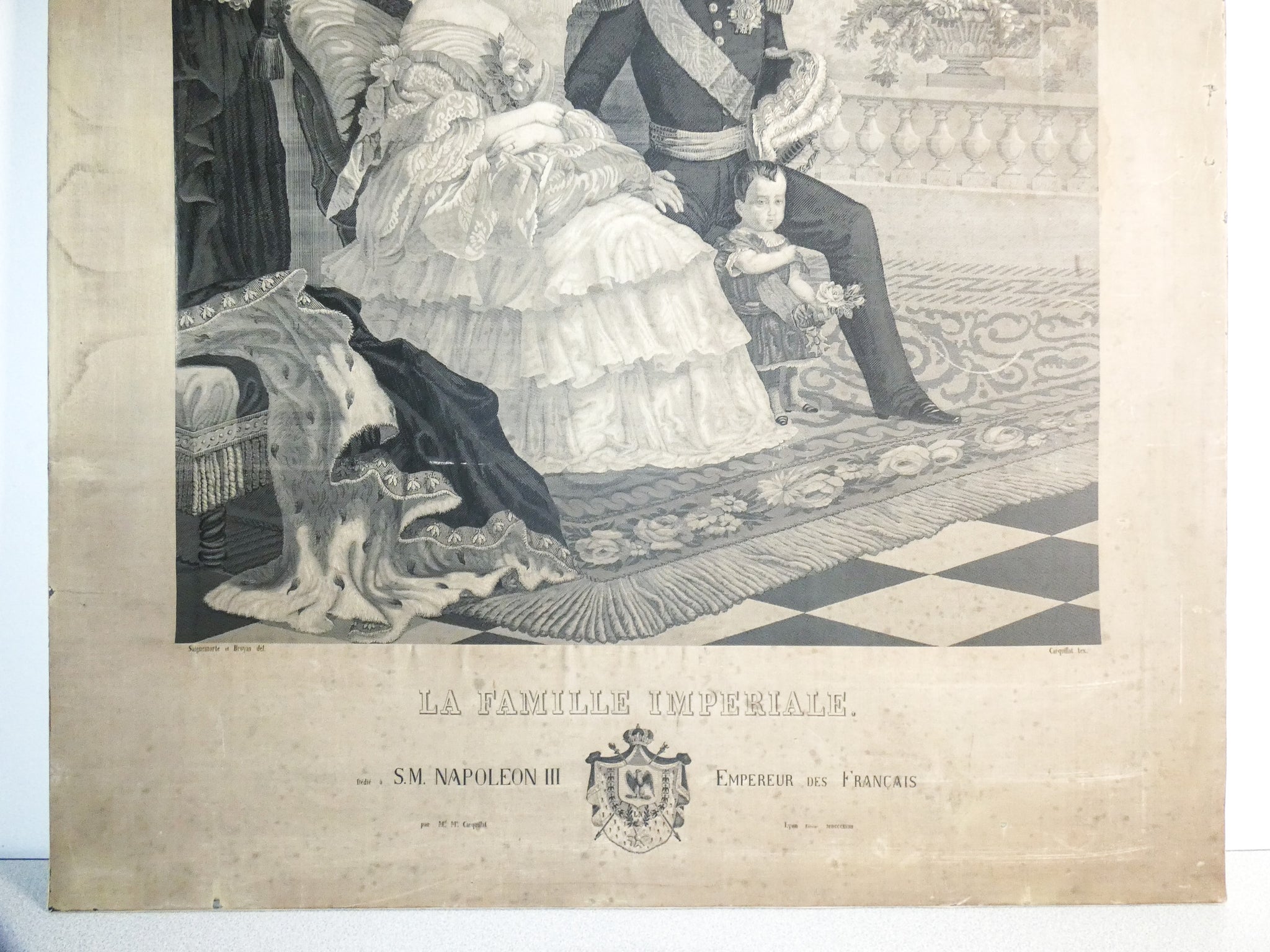 ricamo arazzo seta napoleone iii carquillat francois quadro epoca 1800 antico
