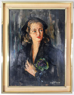 ritratto firmato pier antonio gariazzo 1958 quadro dipinto olio tavola