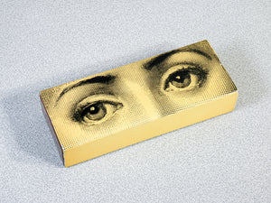 scatola occhi design piero fornasetti italia 1960 vintage box alluminio legno