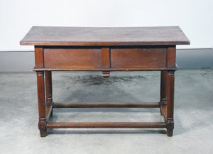 scrivania scrittoio legno rovere epoca 600 stile rinascimento cassetti antica