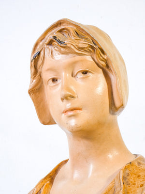 scultura busto donna f fouche statua art nouveau liberty terracotta ceramica