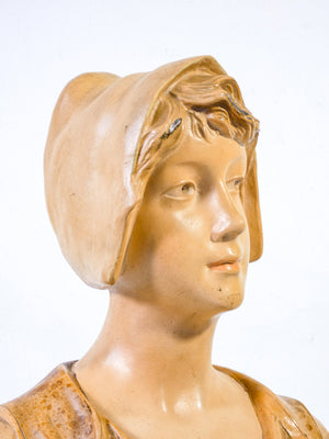 scultura busto donna f fouche statua art nouveau liberty terracotta ceramica