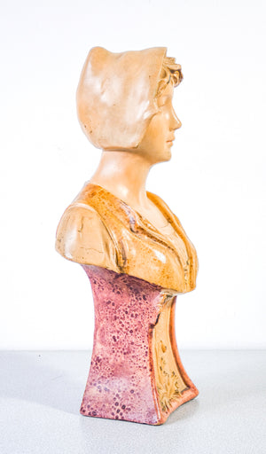 scultura busto donna f fouche statua art nouveau liberty terracotta ceramica