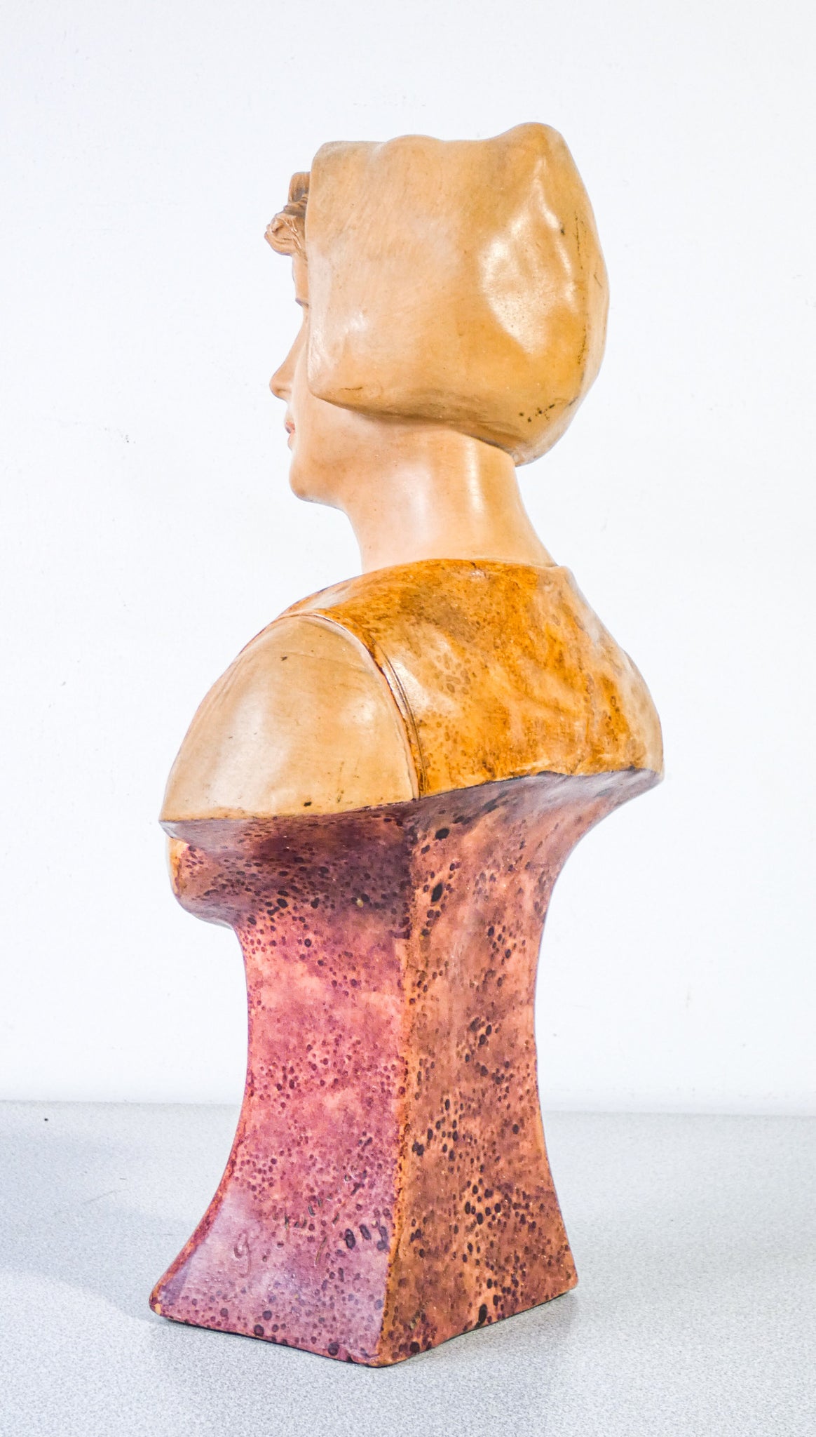 scultura busto donna f fouche statua art nouveau liberty terracotta ceramica