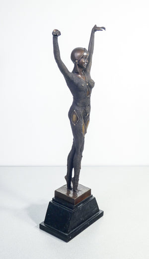 scultura danzatrice copia demetre chiparus statua bronzo ballerina art deco