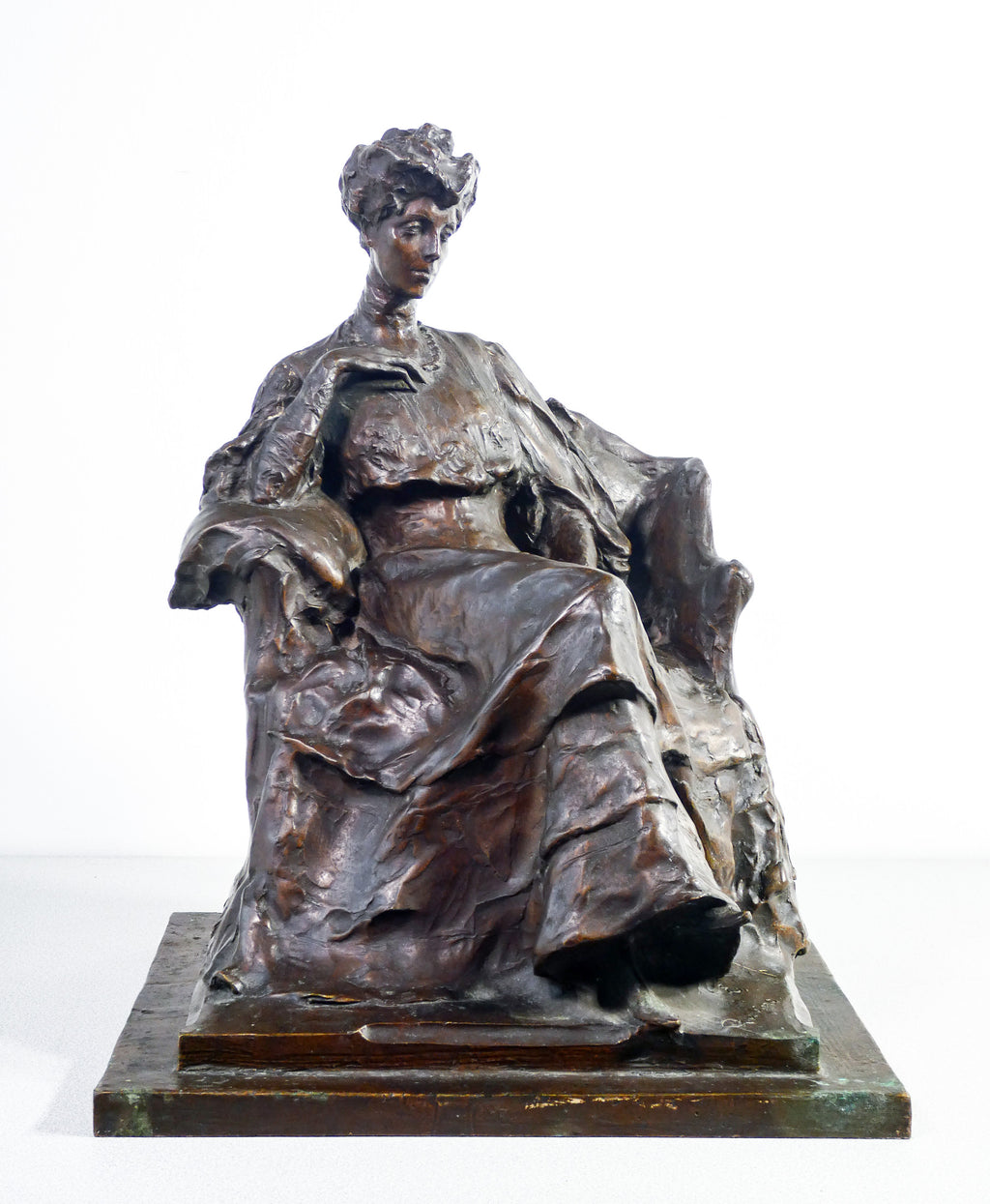 scultura firmata edoardo rubino 1906 liberty dama donna bronzo corrado betta