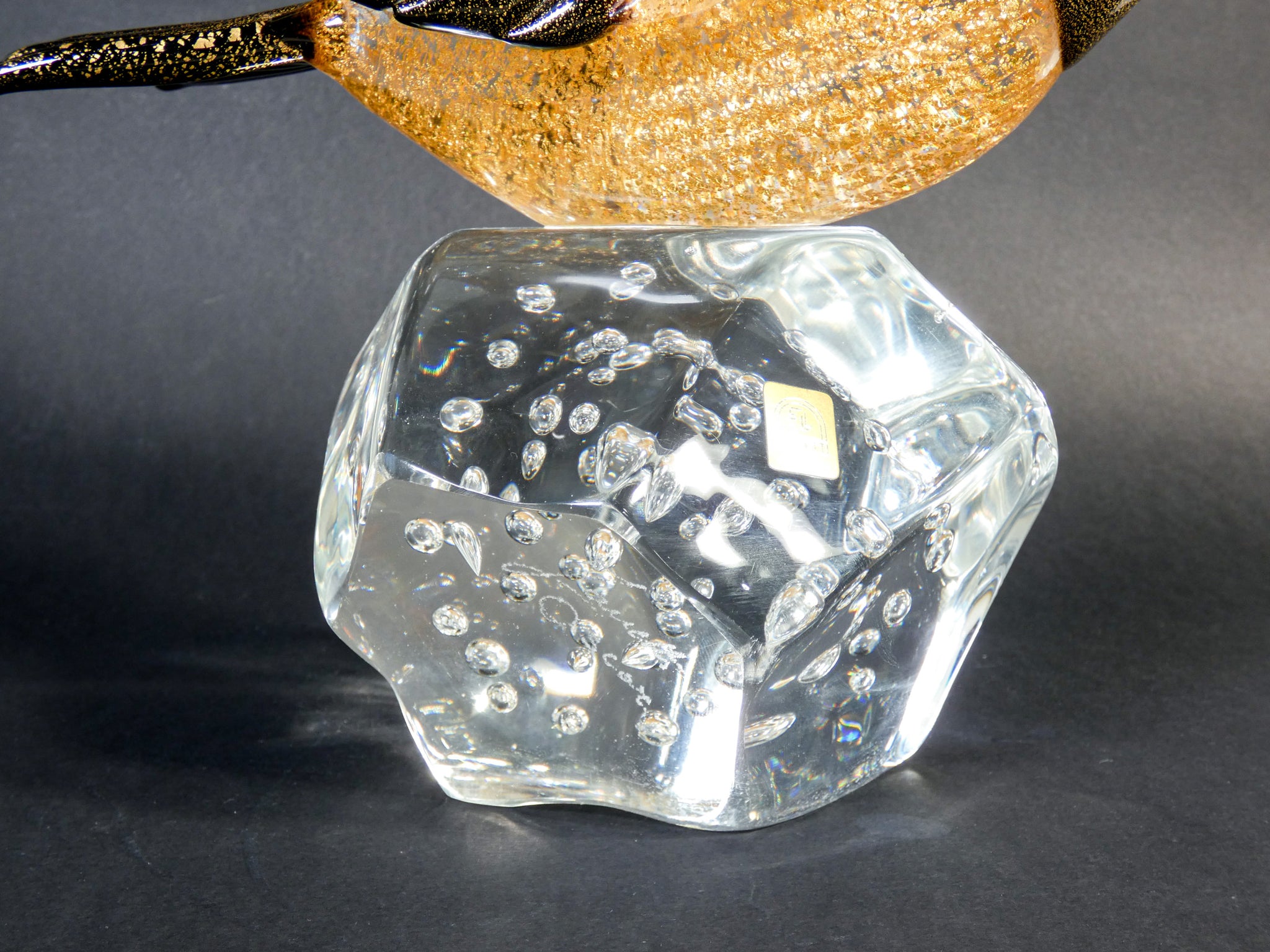 scultura firmata oscar zanetti design vetro soffiato murano uccello anatra 2
