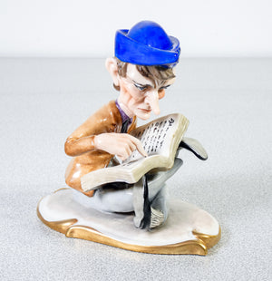 scultura goliardo studente ceramica capodimonte figurina statuina umoristica