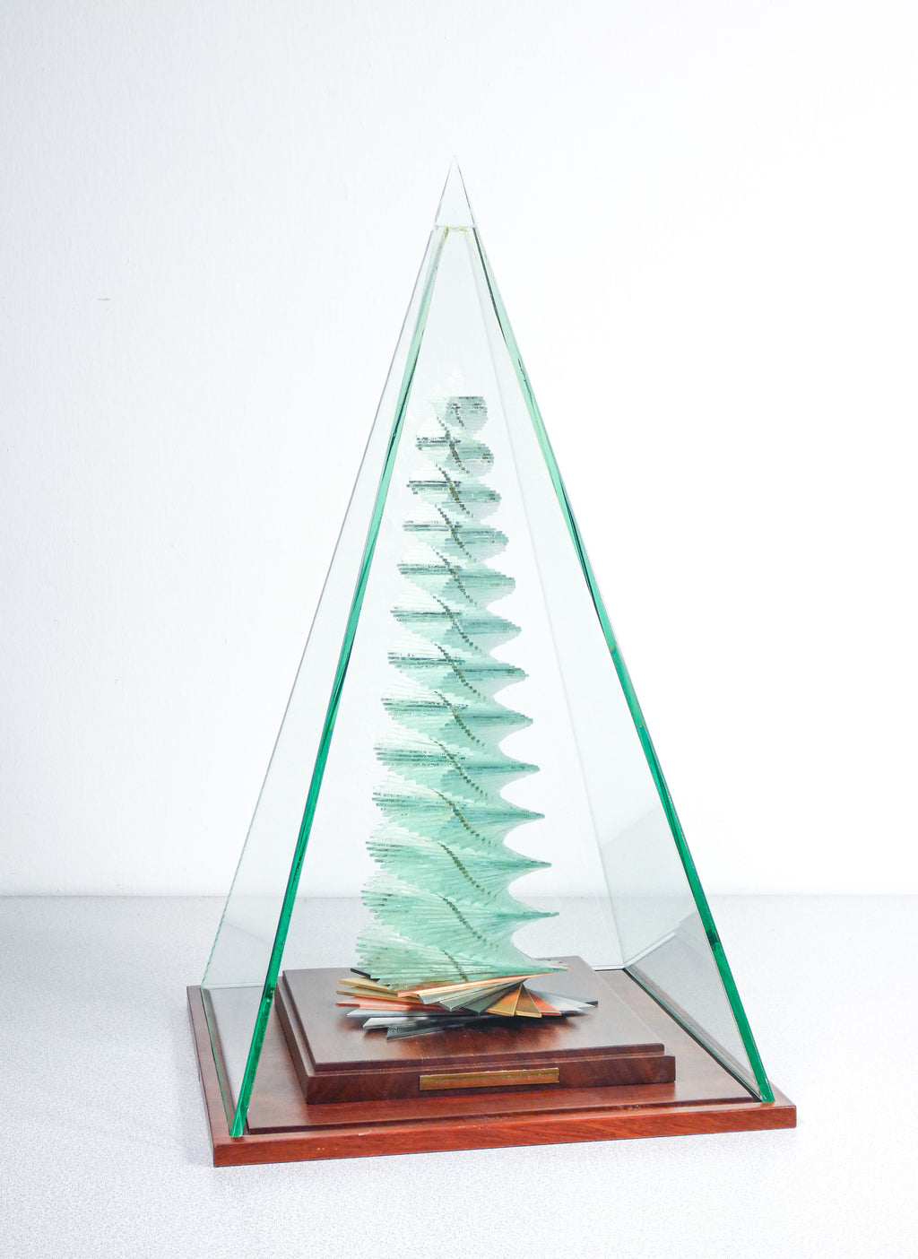 scultura l albero della vita di mario ceroli 1990s statua vetro metalli legno