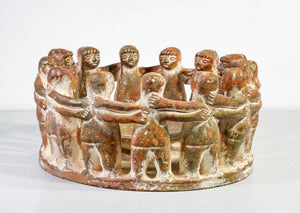scultura messico cerchia amici terracotta circulo de amigos circle of friends