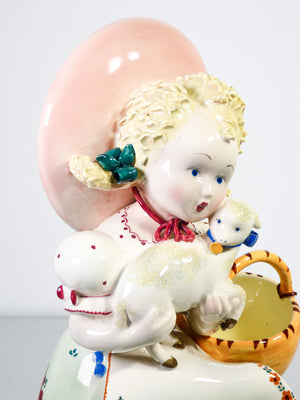 scultura pastorella ceramica epigono lenci smalto dipinta a mano torino