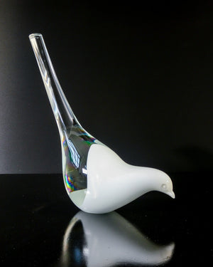 sculture la murrina vetro soffiato opalino coppia colombe uccelli murano