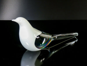 sculture la murrina vetro soffiato opalino coppia colombe uccelli murano