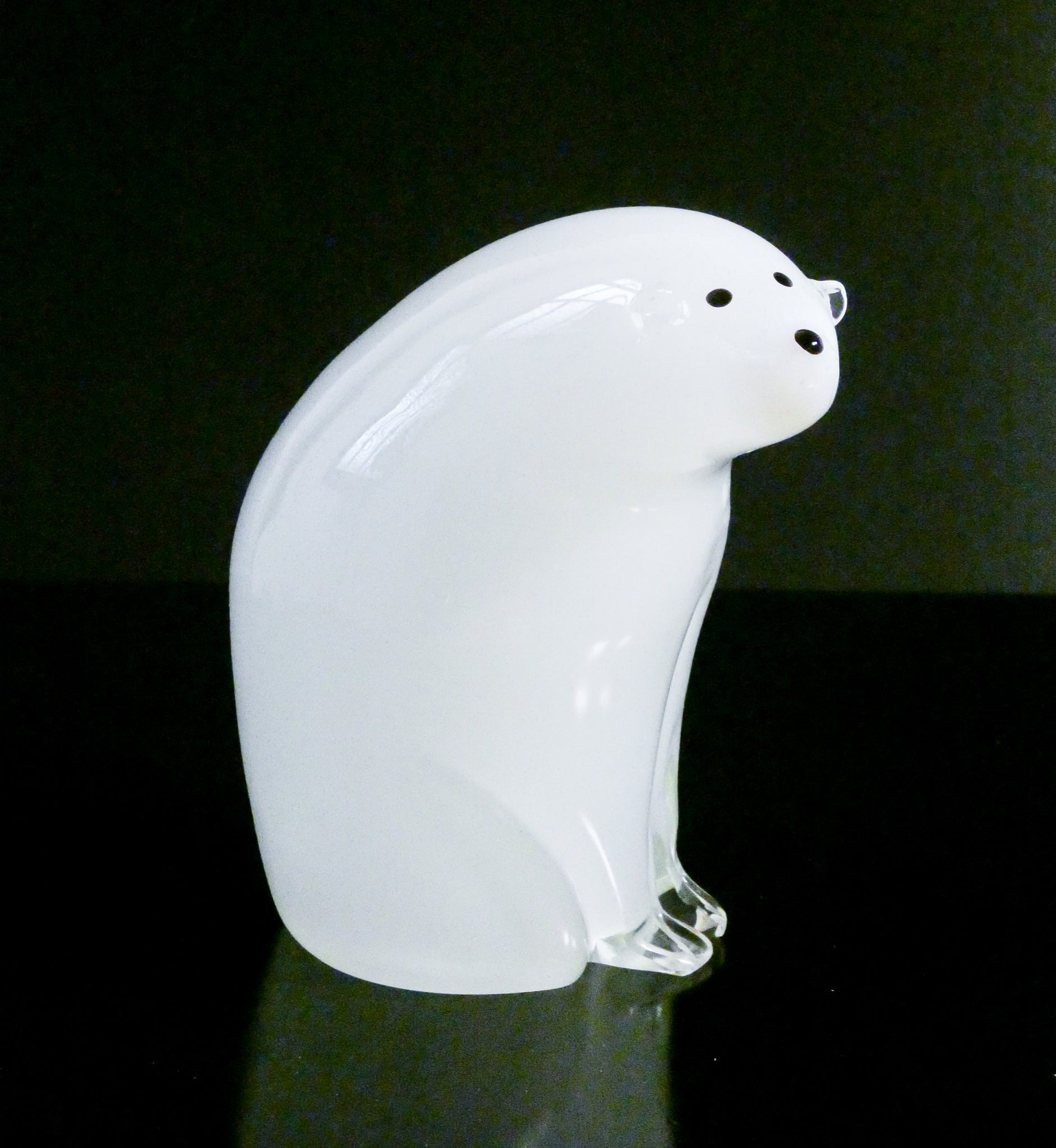 sculture la murrina vetro soffiato opalino famiglia orsi polari bianco murano