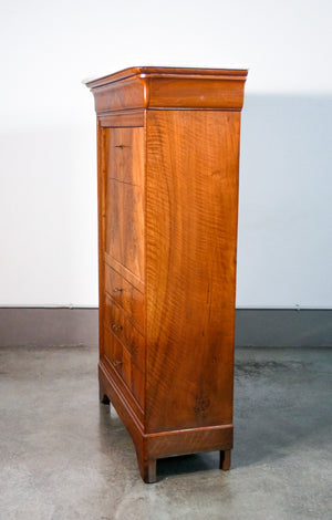 secretaire carlo x ribalta legno noce piuma di noce epoca 1800 segreti antico