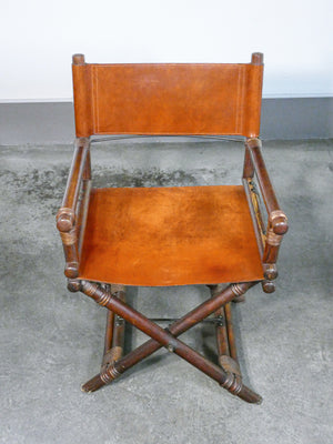 sedia da regista design lyda levi mcguire legno cuoio 1960s directors chair