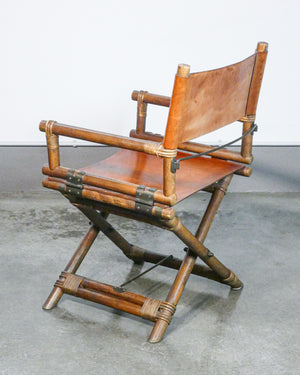 sedia da regista design lyda levi mcguire legno cuoio 1960s directors chair