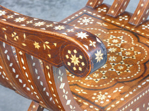sedia savonarola intarsiata alla certosina 1800 stile adriano brambilla legno