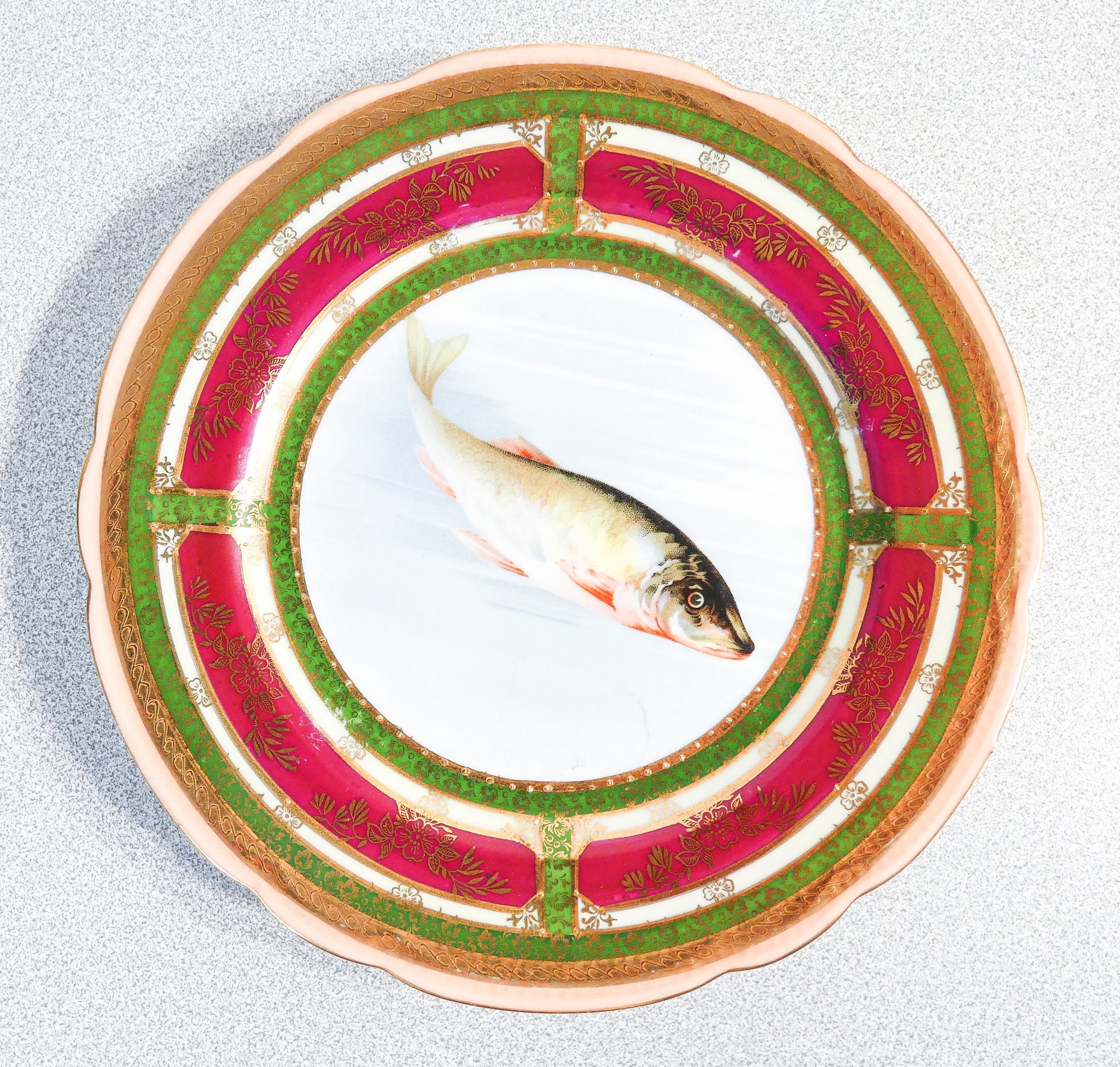 servizio piatti pesce decorazione richard ginori ceramica vienna austria 1900