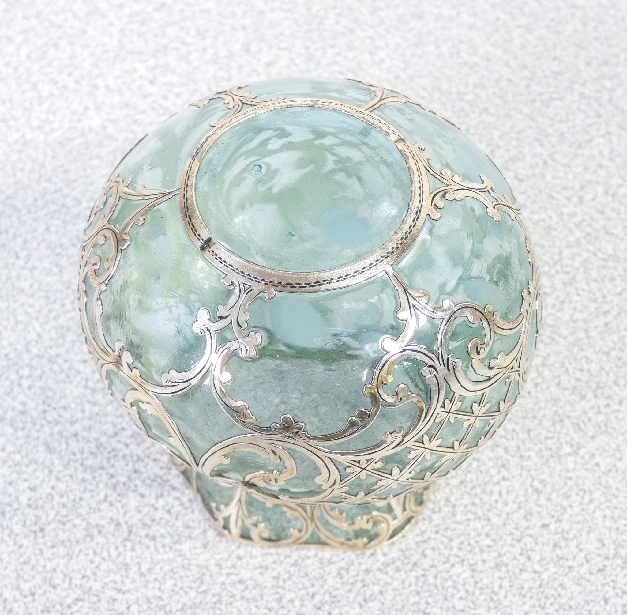 set 3 vasetti vetro soffiato argento smalto murano vasi italia epoca 1900