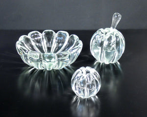 set 3 vasi vetro soffiato murano trasparente design italy vintage venice glass
